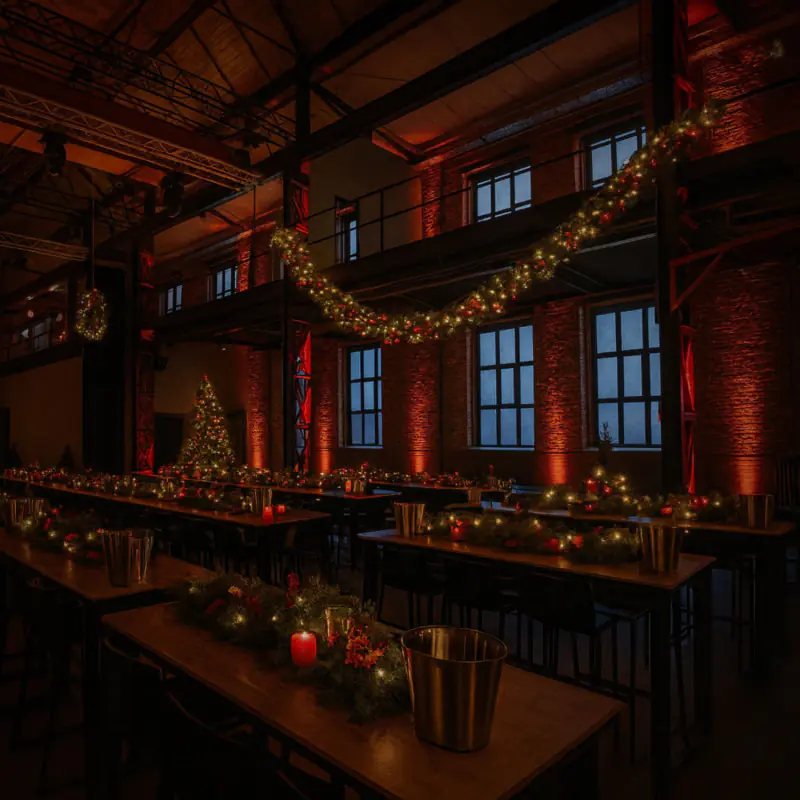 Einzigartige Weihnachtslocation fuer Events Motorenfabrik Darmstadt